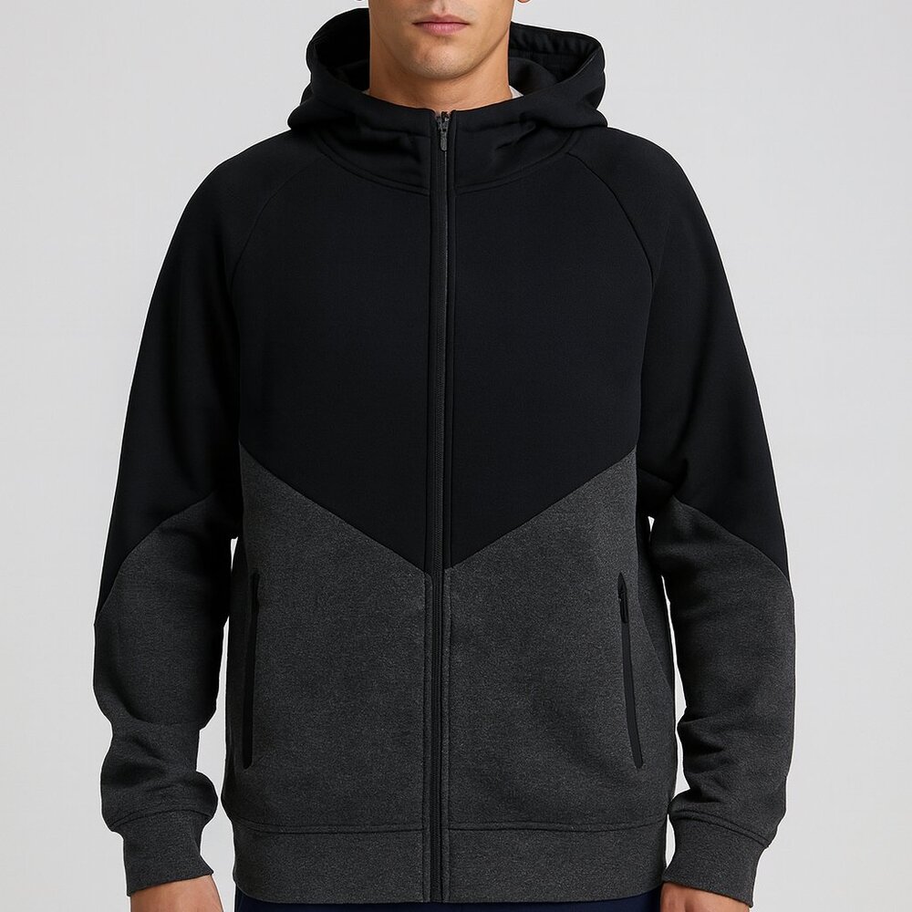 Cougar Sport Performance Black & Grey Fleece Hoodie LG NWT